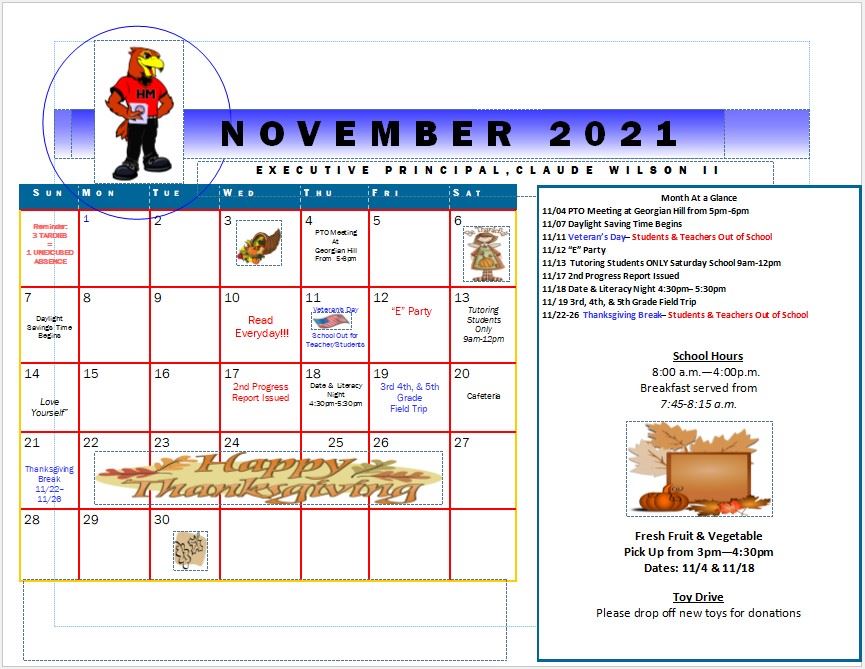 November Calendar November Calendar